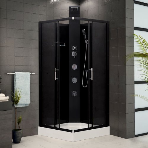 블랙 코너 / 900x900 샤워기 수전 풀세트 샤워부스